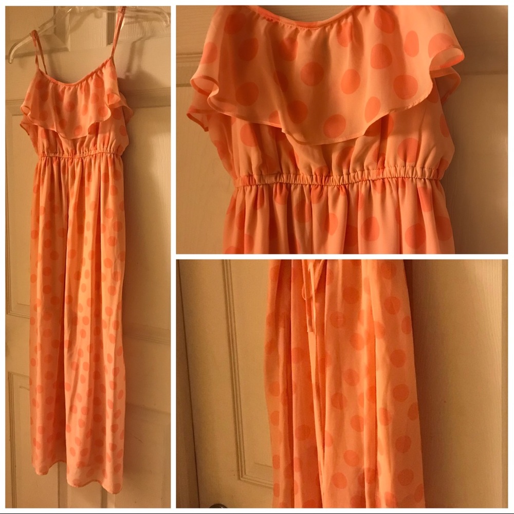 Beautiful new peach long  girls dress